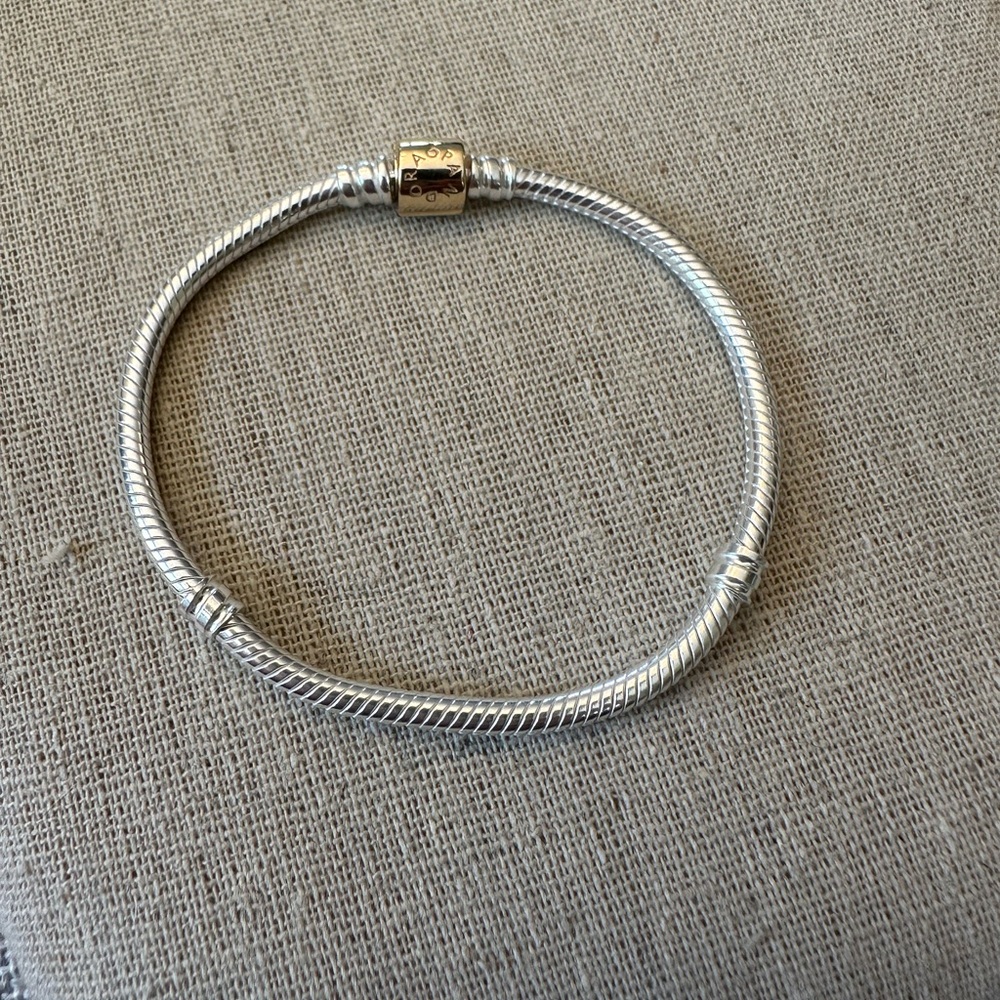 Pandora 14kt Gold-Tone /Silver Charm Bracelet